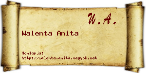Walenta Anita névjegykártya